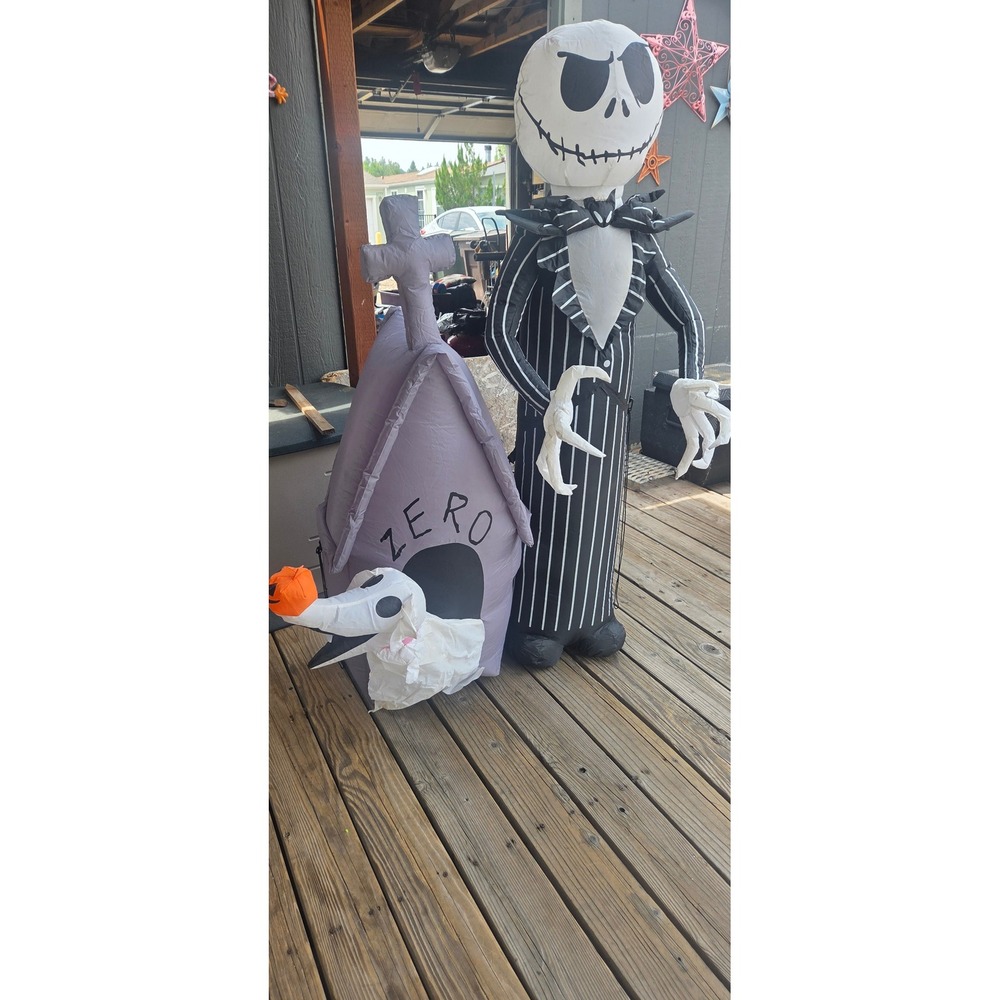 Disney Nightmare Before Christmas Jack Skellington & Zero 5ft Inflatable H21